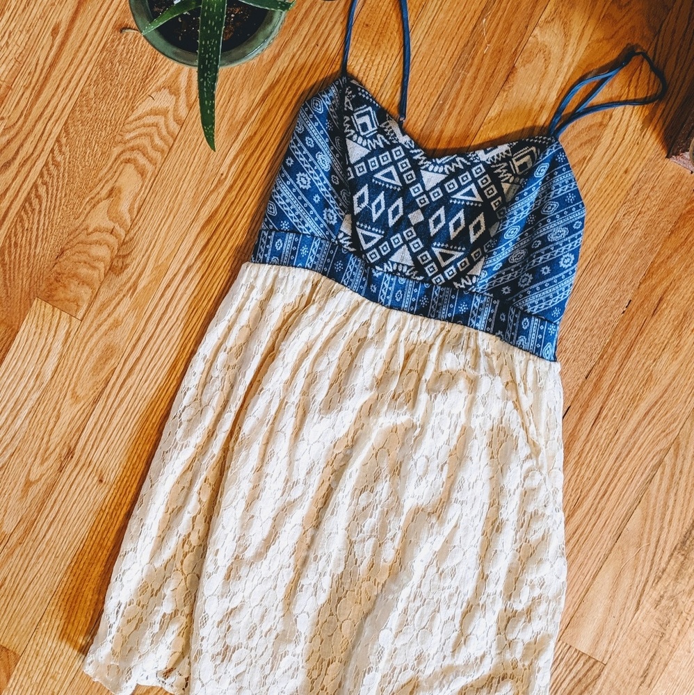 Denim and Lace Dress